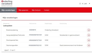 Voorbeeldweergave Mijn Onderlinge van Onderling Verzekerd