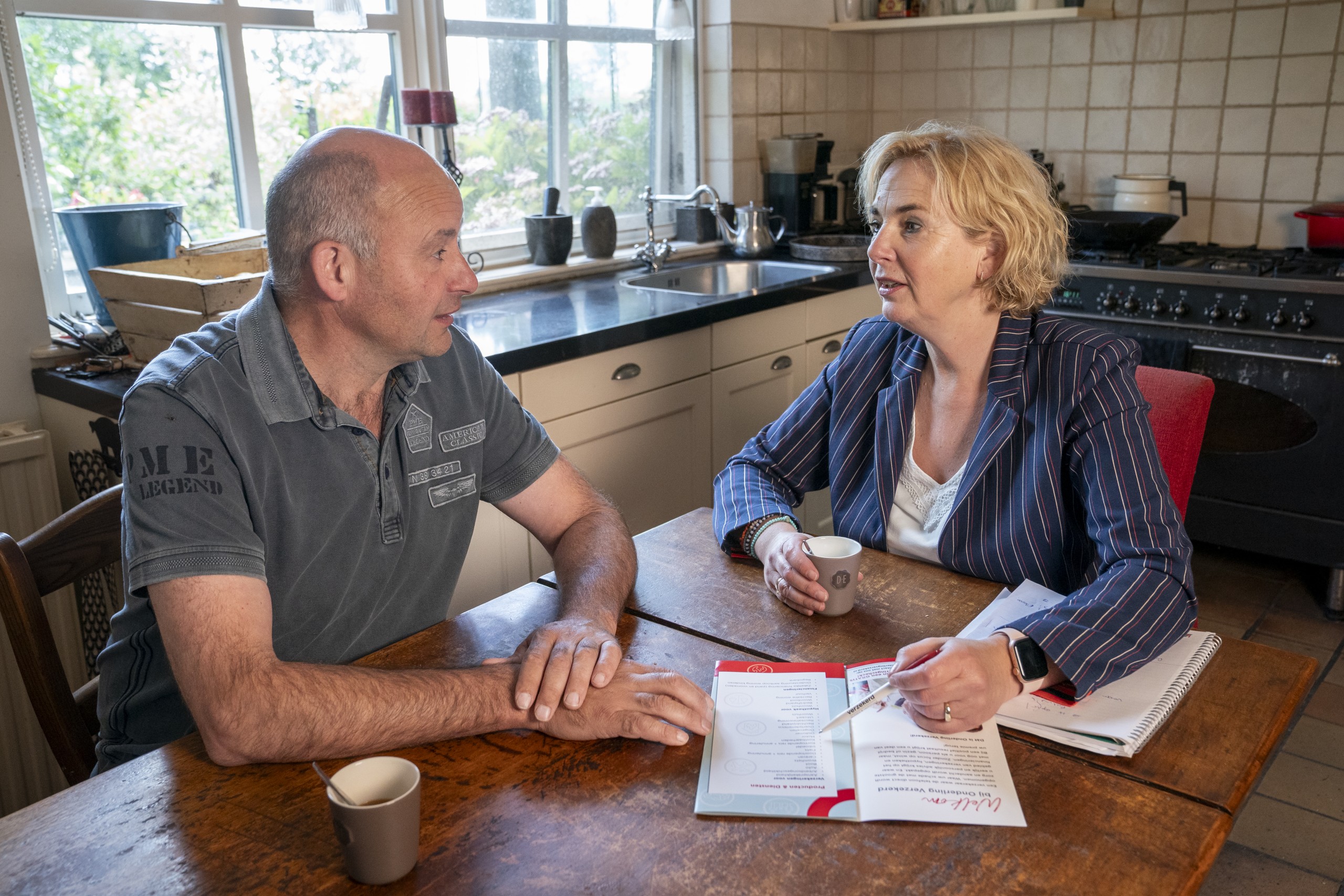 Klantadviseur komt langs op agrarisch bedrijf. Onderling Verzekerd